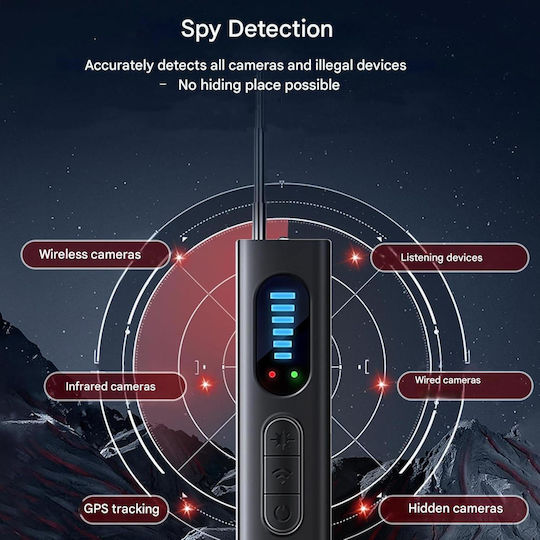 Detector Profesional Echipamente Pentru Detectarea Camerelor Ascunse Dispozitive Spy Detector Semnal RF GPS Tracker Detectare Microfoane Baterie Reîncărcabilă Compact Multifuncțional