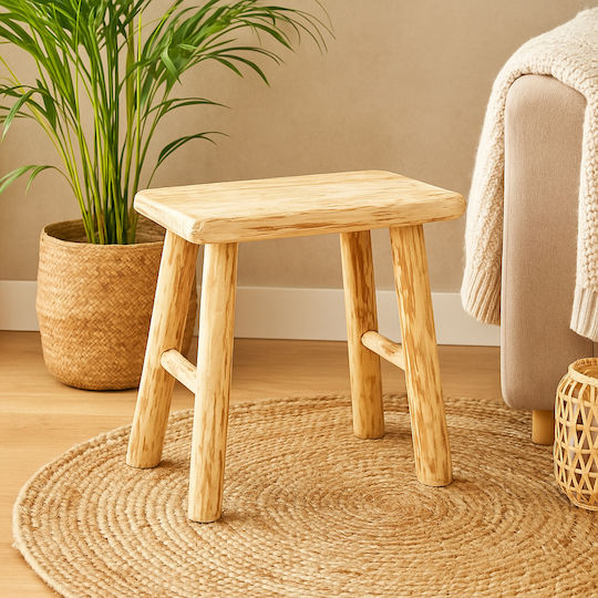 Living Room Wooden Woody Natural Stools 34x23x31cm