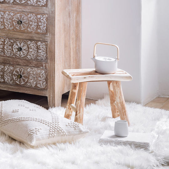 Living Room Wooden Woody Natural Stools 34x23x31cm