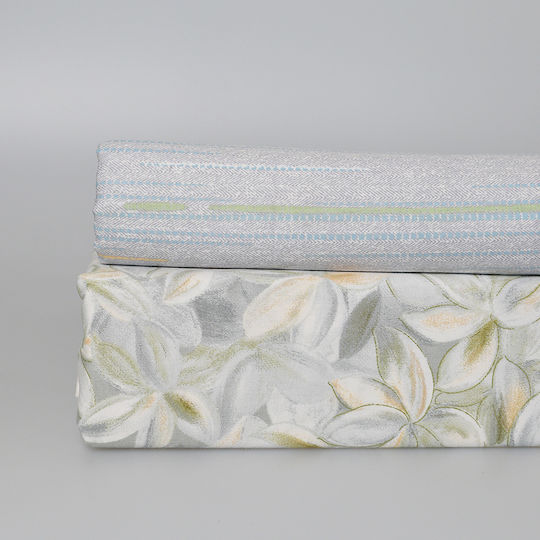 Ravelia Duvet Cover Set Cotton Satin Queen with 2 Pillowcases 230x250 Sateen Chloe Green