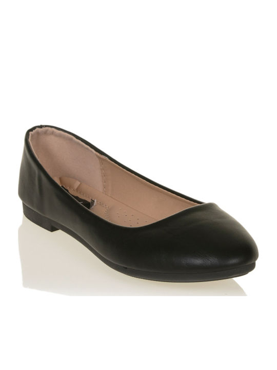 Synthetic Leather Ballerinas Black