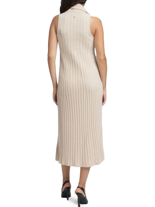 Replay Rochie Tricotată All Day Bej Replay Rochie Tricotată All Day Bej