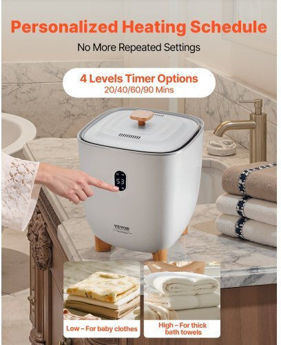 Vevor Gray Towel Warmer Bucket 25l Timer & LED Temperature Display Mjjrths25lle9ugvt001v2