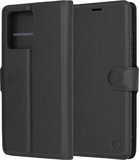 Techsuit Wallet Leather / Silicone Black (Motorola Moto G86)