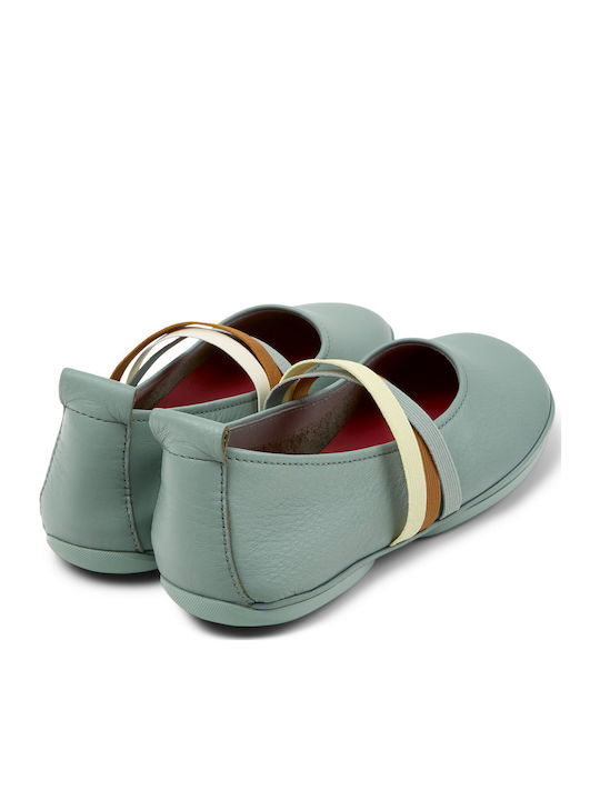 Leather Pointy Ballerinas Right Nina Green