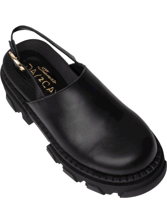 Lederne Damen Ballerinas Slingback in Schwarz Farbe