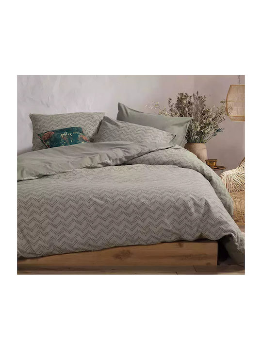 Nef-Nef Homeware Bettwäsche-Set Überdoppel Flanell 240x260cm. Otrando Green 4Stück
