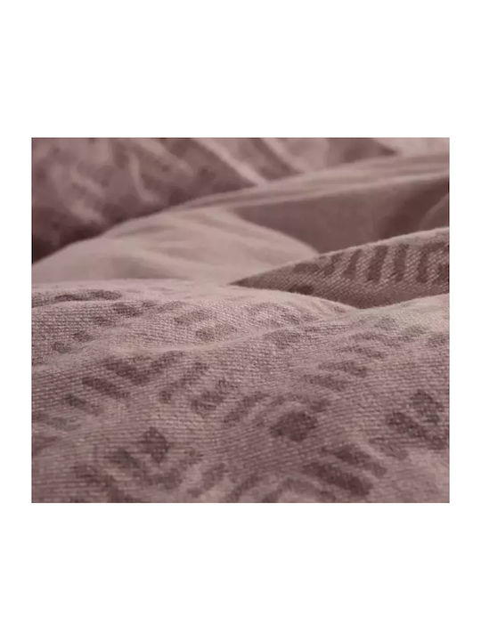 Nef-Nef Homeware Bettwäsche-Set Überdoppel Flanell 240x260cm. Otrando Mocca 4Stück