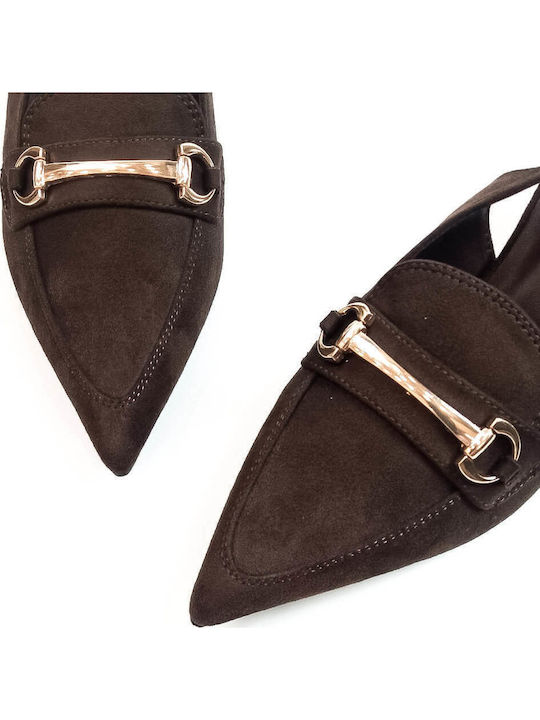 Brown Heels Slingback Buckle