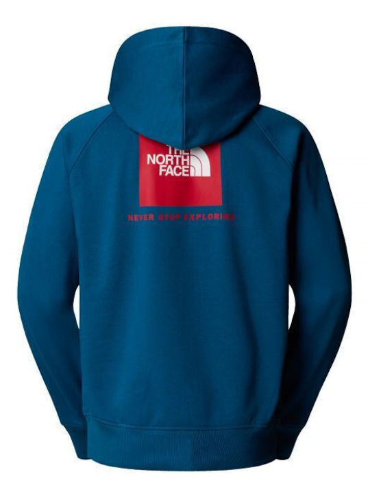 Raglan Box Sweatshirt With Hood Mineral Ink Tnf Red
