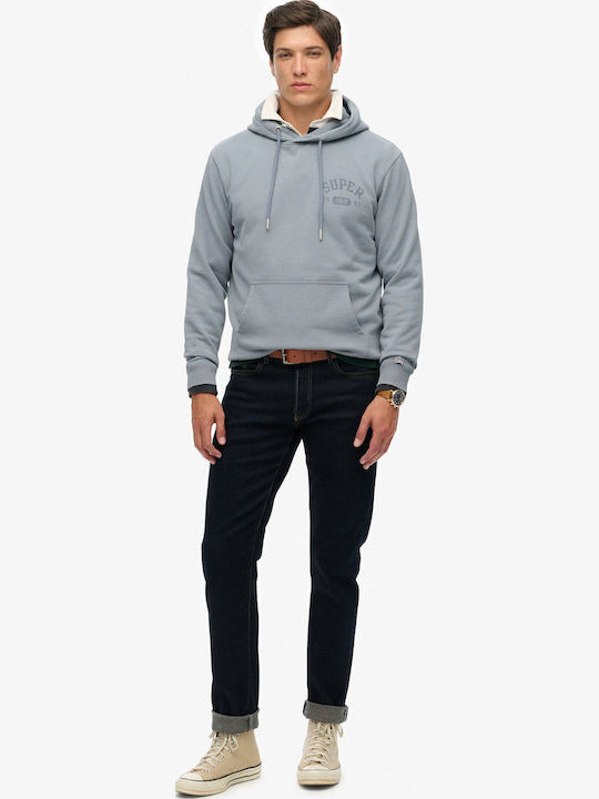 Superdry D1 Ovin Φούτερ Steel Blue με Κουκούλα