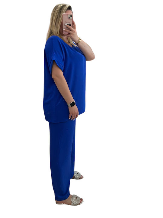 Women's Blue. Set with Pants with Elastic