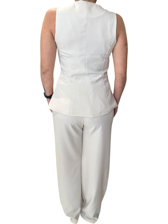 Women's Ecru Set with Pants with Elastic