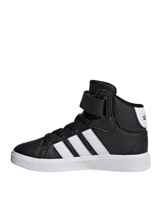 Grand Court Παιδικά Sneakers High με Σκρατς Μαύρα