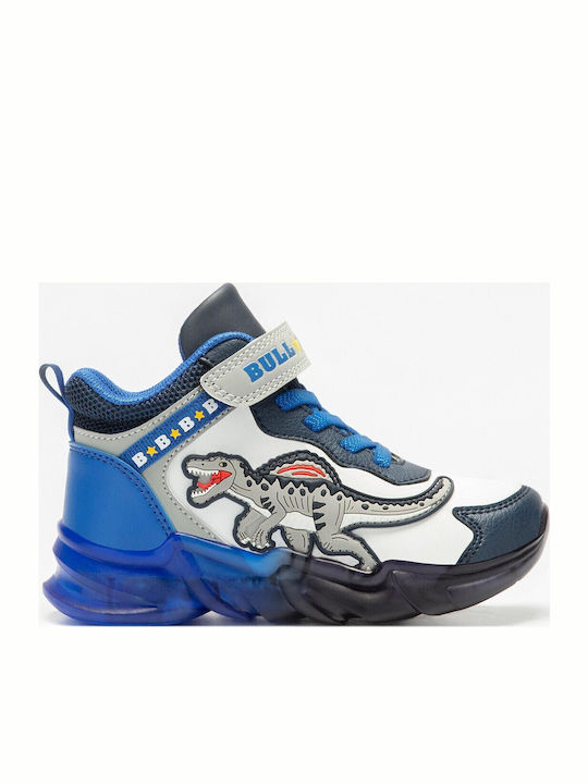 Kids Sneakers High with Scratch & Lights Blue