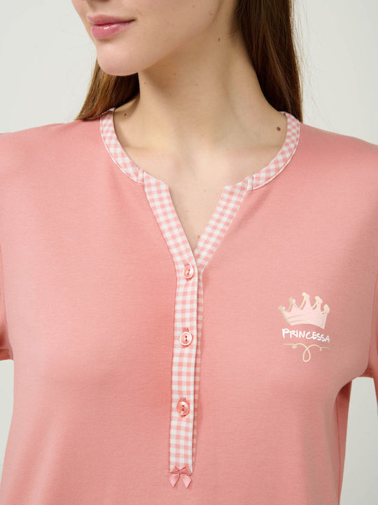 Vamp Winter Damen Pyjama-Set Pink Tan