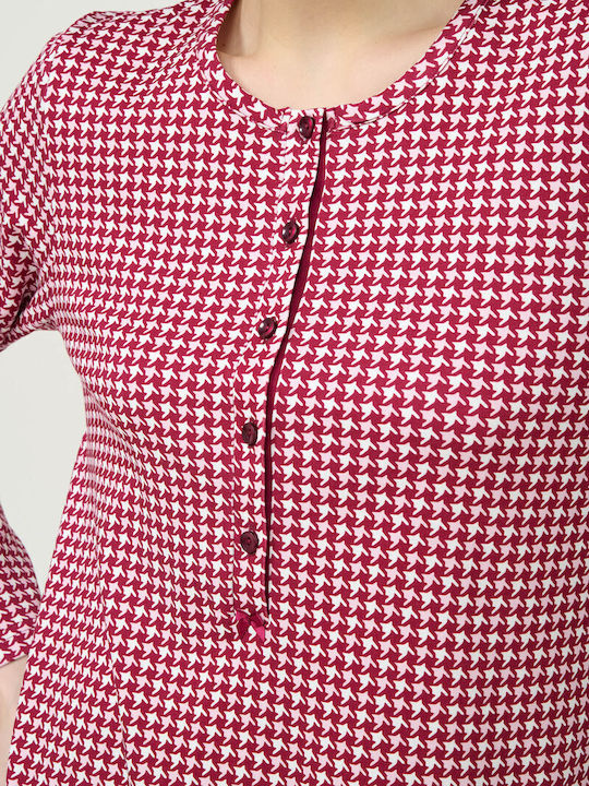 Vamp Winter Damen Nachthemd Houndstooth