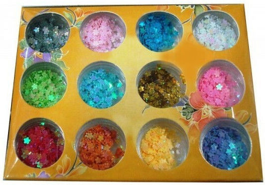 Set 12 Mehrfarbige Dekorationen für Nageldesign