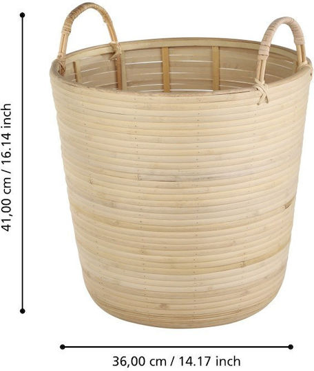 Eglo Naraha Dekorativer Korb Bamboo mit Griffen Beige 36x36x36cm