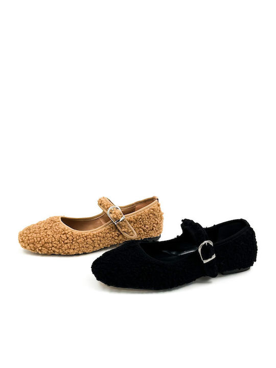 Fabric Ballerinas Black