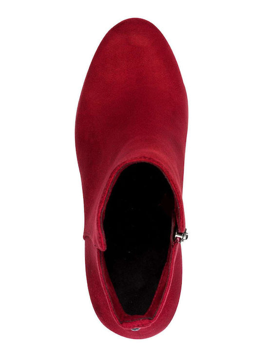 Women's Ankle Boots with High Heel Red