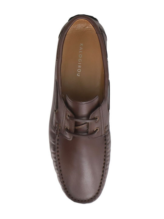 Δερμάτινα Ανδρικά Loafers σε Καφέ Χρώμα