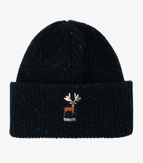 Beanie Unisex Σκούφος Πλεκτός σε Μαύρο χρώμα