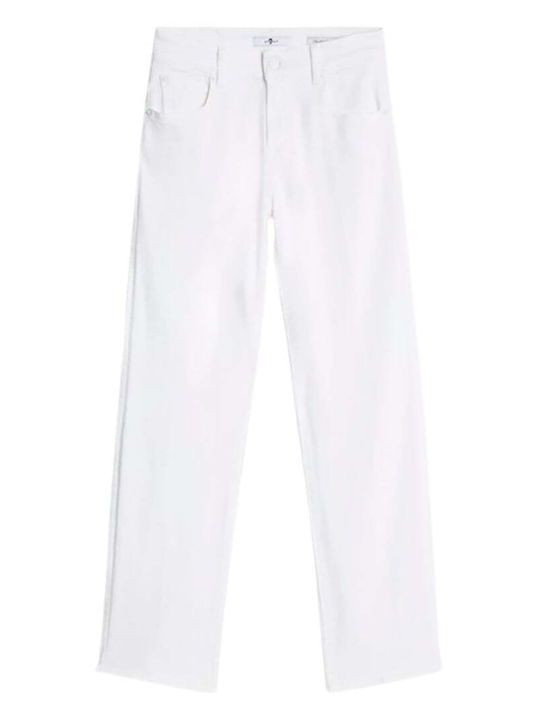 7 All Mankind Talie înaltă Blugi de damă cu croială dreaptă White