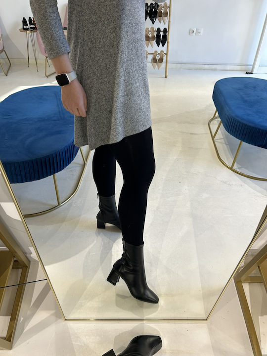 Leder Stiefeletten Damen Schwarz