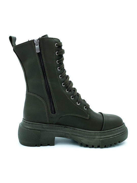 Stiefeletten Damen Khaki