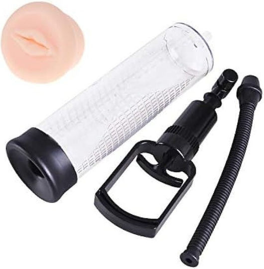 Smd Big Man Penis Enlargement Pump Silicone Vagina Sleve Αεραντλία Επιμήκυνσης Πέους Είσοδο Αιδοίου 25cm Black