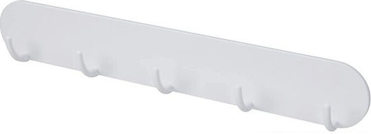 Agățătoare De Perete Din Plastic Cu 5 Compartimente Albă 28cm