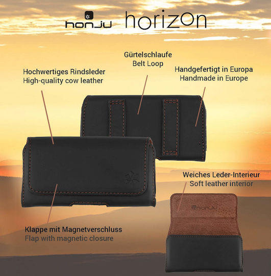 Θήκη Honju Horizon Smooth Ζώνης Δερματινη Μαγνητικο Κούμπωμα Universal Google Pixel 10 Series/10 Pro Fold & 9 Series & 8 Series & 7 Series & 6 Series Μαυρη 62455