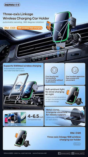 Remax Car Mobile Mount with Adjustable Hooks Black