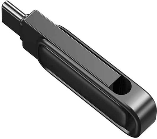 Techsuit 256GB USB 3.2 Stick με σύνδεση USB-A & USB-C Γκρι