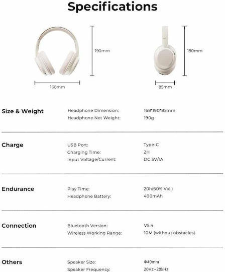 Havit H619BT Ασύρματα Bluetooth Over Ear Ακουστικά με 20 ώρες Λειτουργίας Μαύρα