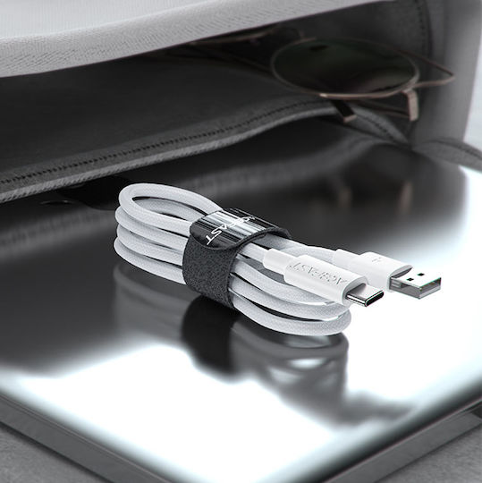 Hoco Braided USB 2.0 Cable USB-C male - USB-C / USB-A 18W White 1.2m (C18-04)