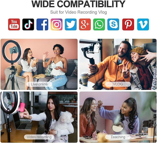 Ledgo 518C Wireless Microfon Πέτου, Clip On pentru Mobil