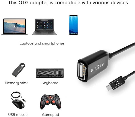 Fixed Конвертор USB-C Мъжки в USB-A Женски