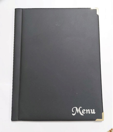 Suport De Meniu Din Piele În Culoare Neagră 31x21 Cm Menu Mantarina A4 8F 175MMA48