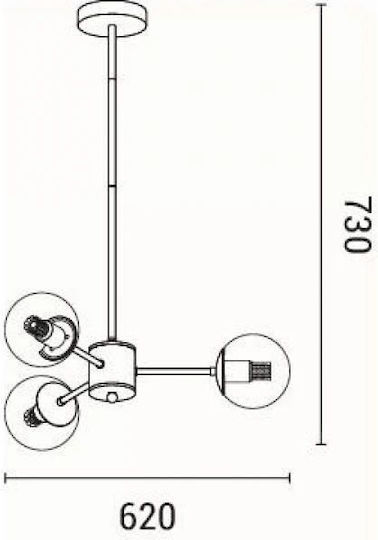 Eurolamp Ceiling Light White with E27 Socket 62x73x73cm