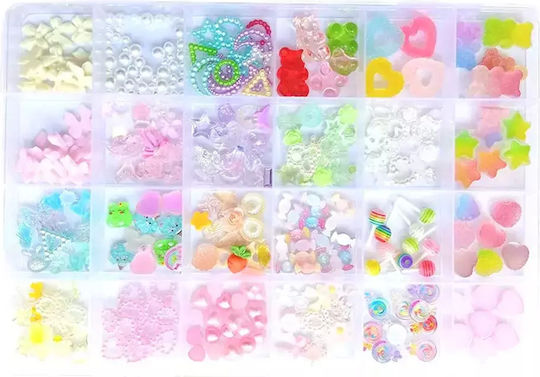 Wd Nail Deco Charms 3d Διακοσμητικά Νυχιών Σετ 24 Διαφορετικά Σχέδια