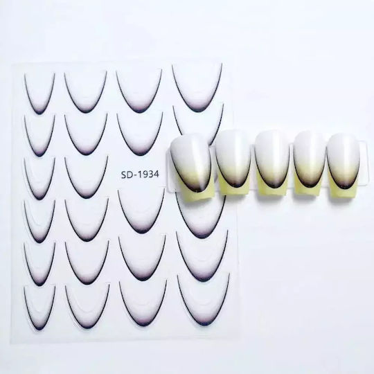 Wd Nail Stickers French Manicure Black Nail Stickers French Manicure Black