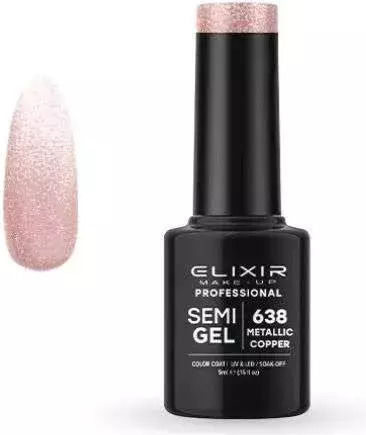 Elixir Semi Gel Ημιμόνιμο Βερνίκι Νυχιών 638 Metallic Copper 5ml