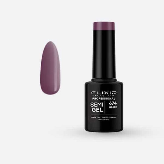 Elixir Semi Gel Halb-permanenter Nagellack 674 Grape 5ml 1Stück