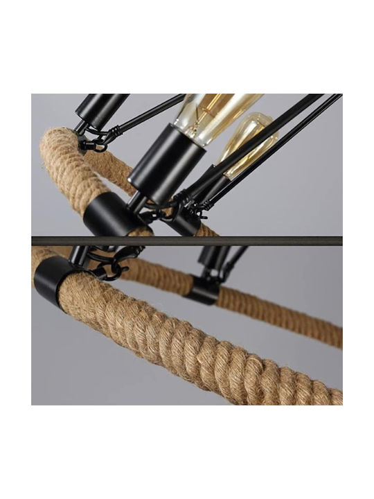 Etoile Kronleuchter 8xE27 Ø63cm mit Seil Schwarz MB-1038