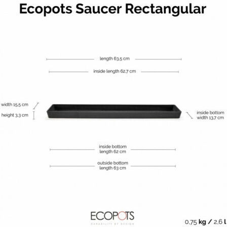 Ecopots Farfurie Ghiveci Black 67.5x22.5buc 74.013.65