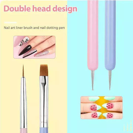 C&g Nail Art Brush Set Acrygel & Dotting Tools 6pcs