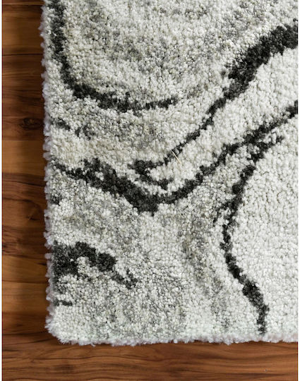 Saray Home Moroccan Abstract Χαλί Ορθογώνιο Shaggy Ιβουάρ / Γκρι 160x230cm