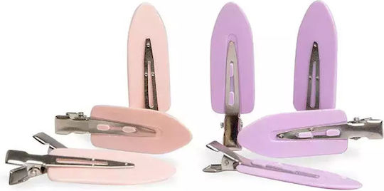 Idc Institute Hair Setting Clips Σετ Κλιπς Μαλλιών Σομόν & Μωβ 4+4 Τεμ